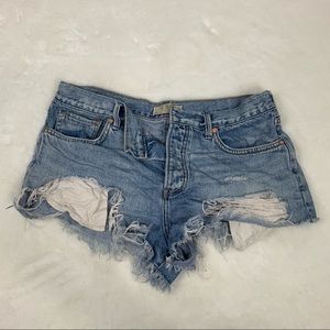 We The Free Distressed Denim Shorts
